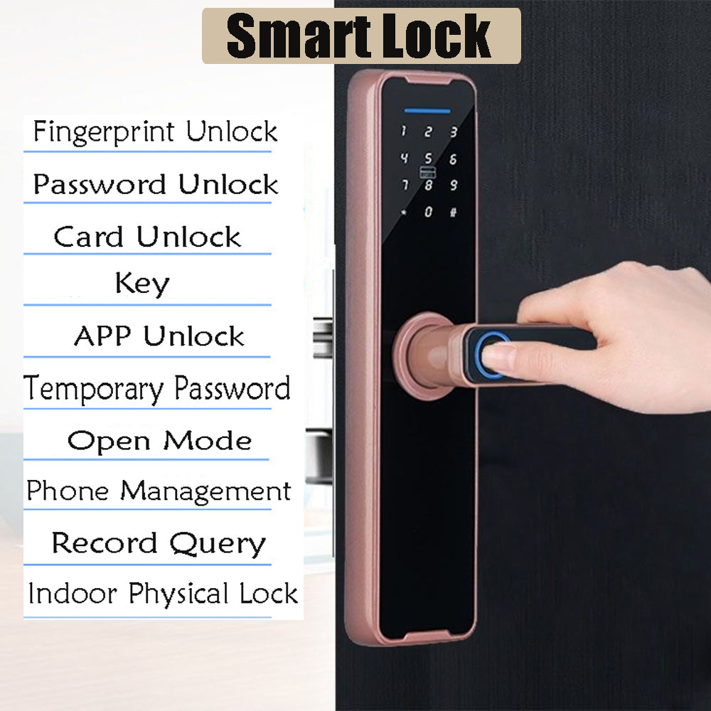 Tuya Home WIFI Smart Door Lock | Biometric Fingerprint | Smart Card Password | USB Key