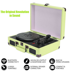 Record Player Vinyl Turntable | Bluetooth Speakers | Retro Briefcase USB | Turquoise