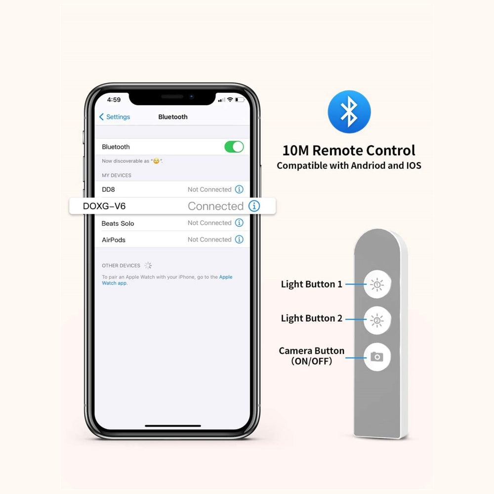 LED Portable Phone Holder Stand | Wireless Remote | Dimmable Selfie Fill Light Lamp | Pink