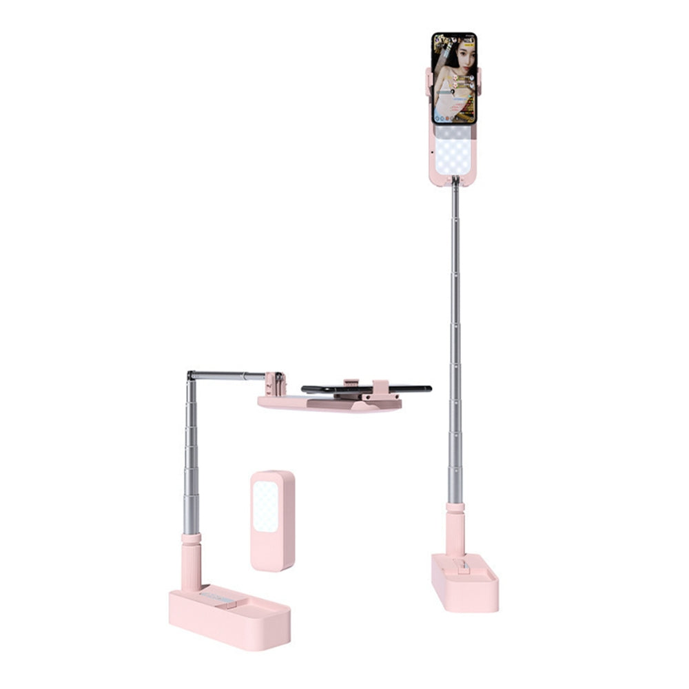 LED Portable Phone Holder Stand | Wireless Remote | Dimmable Selfie Fill Light Lamp | Pink