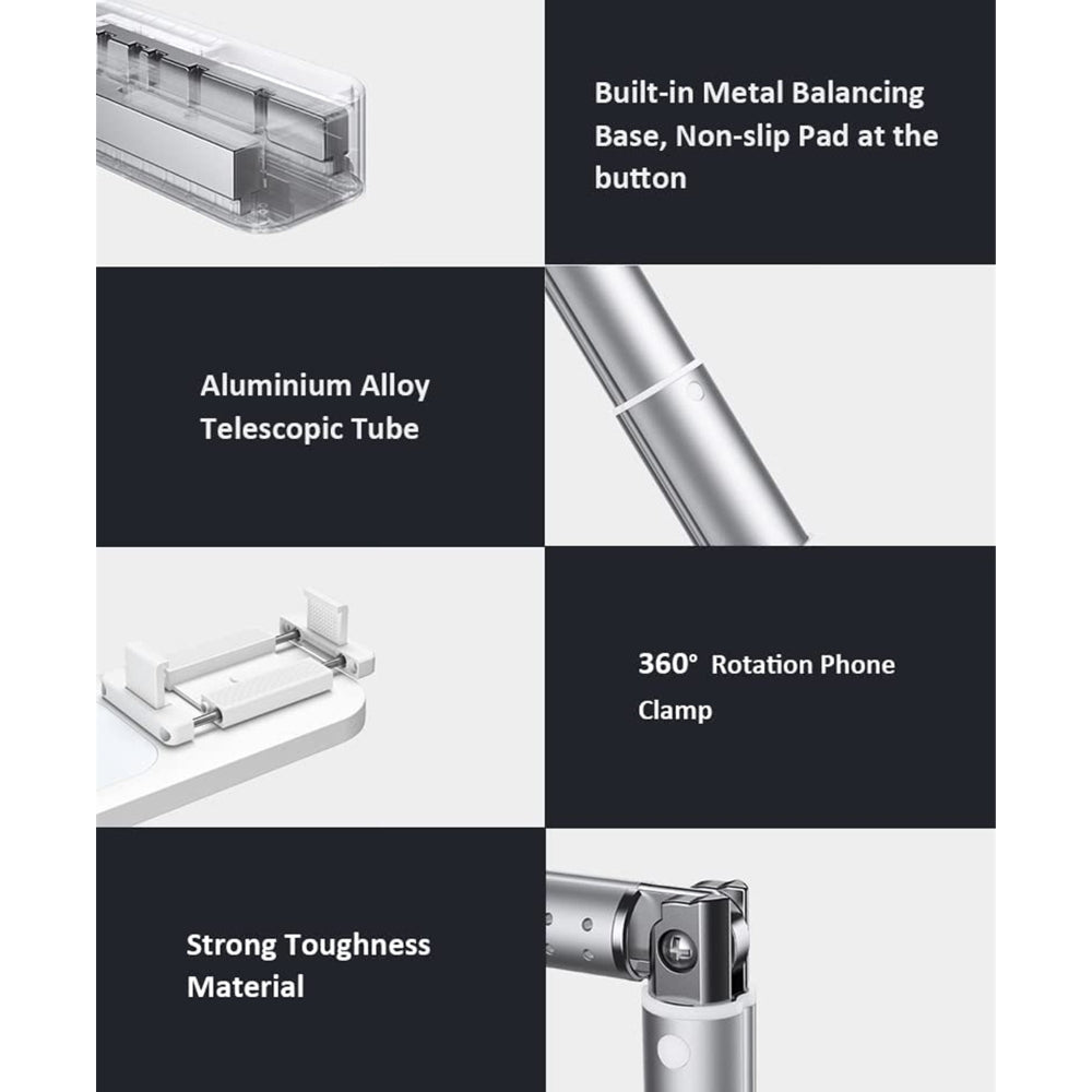 LED Portable Phone Holder Stand | Wireless Remote | Dimmable Selfie Fill Light Lamp | Pink