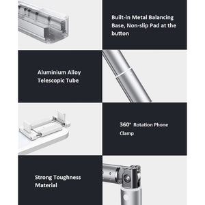 LED Portable Phone Holder Stand | Wireless Remote | Dimmable Selfie Fill Light Lamp | Pink