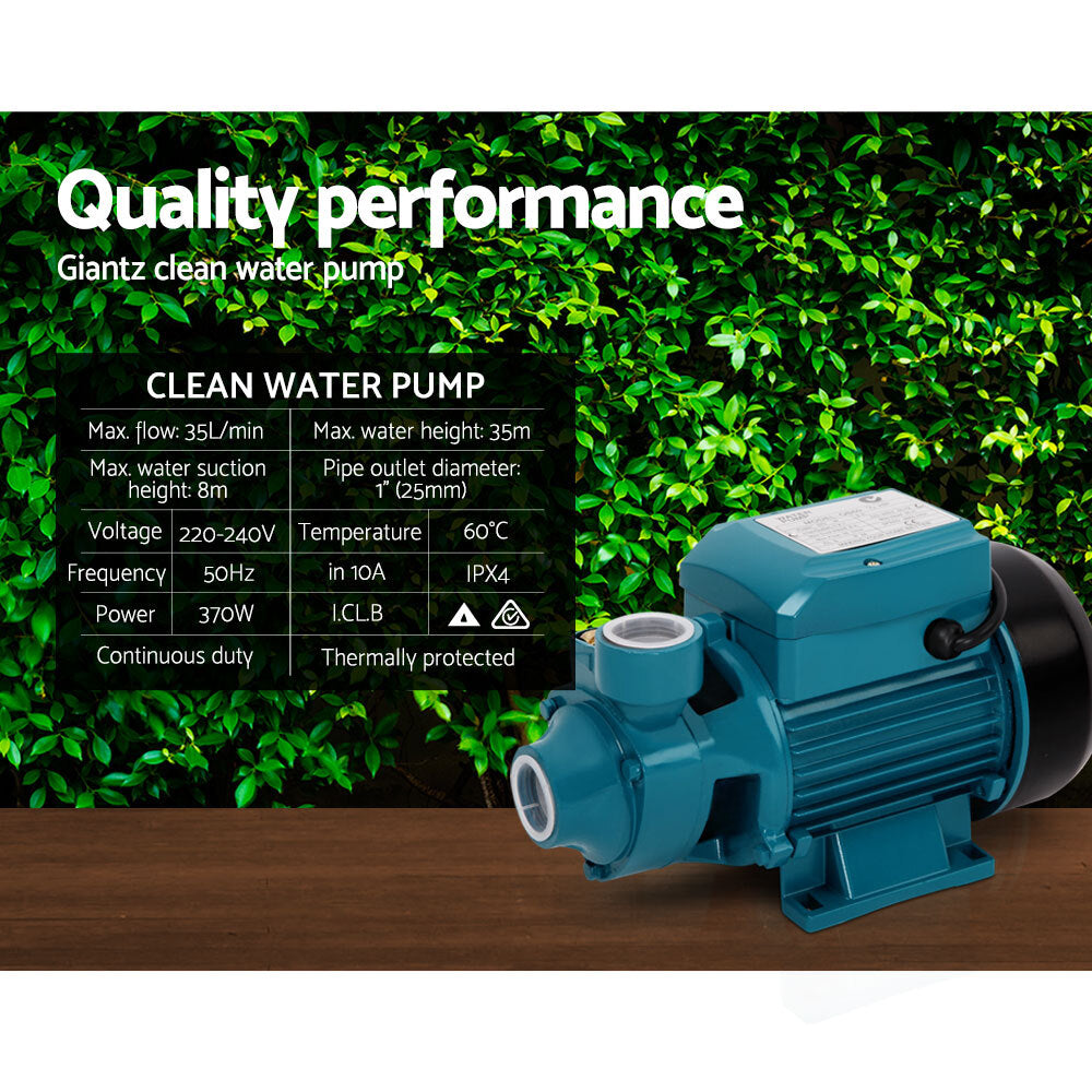 Electric Peripheral Pump | QB60 | Clean Water | Garden Farm Rain Tank Irrigation