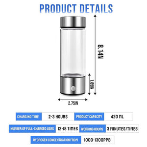 420ml Portable Hydrogen Rich Water Bottle | Hydrogen Water Generator | USB | Random Color | AU