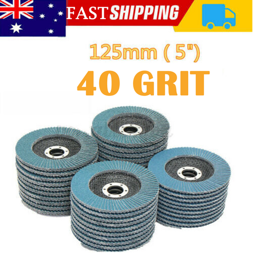20 PCS 40 Grit Grinding Wheel | 5'' 125MM Angle Grinder | Flap Sanding Disc | AU