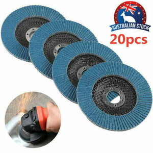 20 PCS 40 Grit Grinding Wheel | 5'' 125MM Angle Grinder | Flap Sanding Disc | AU