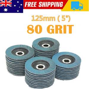 20 PCS 80 Grit Grinding Wheel | 5'' 125MM Angle Grinder | Flap Sanding Disc | AU