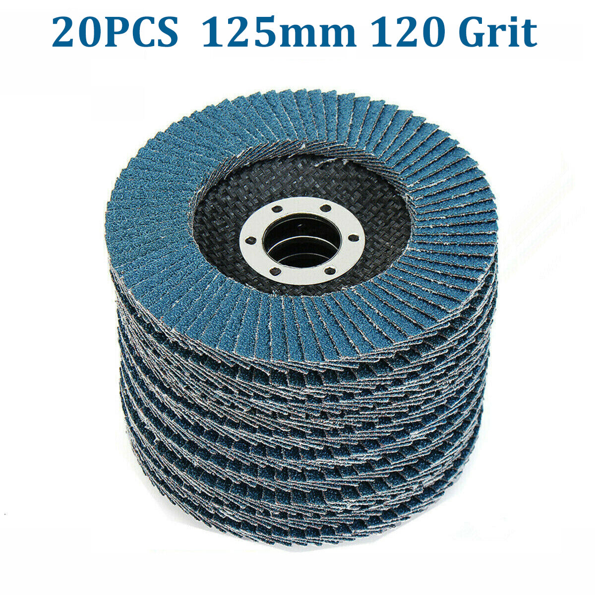 20PCS 5" | 125MM Angle Grinder Flap Sanding Disc | 120 Grit Grinding Wheel