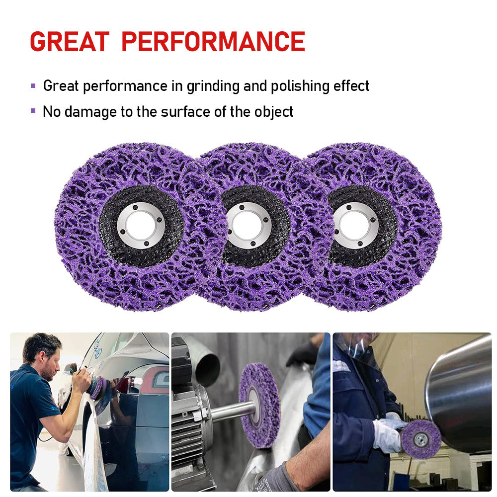 10 X 125mm x 22mm Poly Strip Disc Wheel | Paint & Rust Removal Clean Grinder