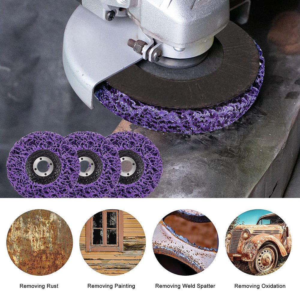 10 X 125mm x 22mm Poly Strip Disc Wheel | Paint & Rust Removal Clean Grinder