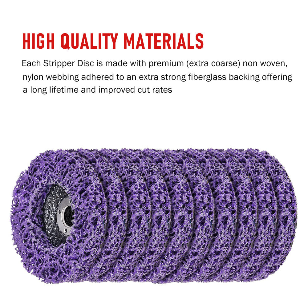 10 X 125mm x 22mm Poly Strip Disc Wheel | Paint & Rust Removal Clean Grinder