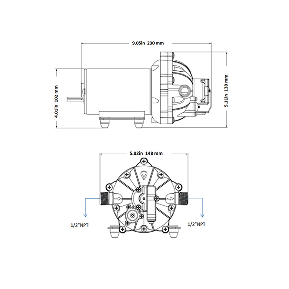 6.6GPM Washdown Pump Kit | 12V Wash Pump | Hose Nozzle | Caravan RV Marine Boat
