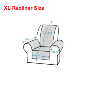 Black XL Recliner Waterproof Recliner Chair Cover | Non-Slip Strap Slip Cover | Recliner