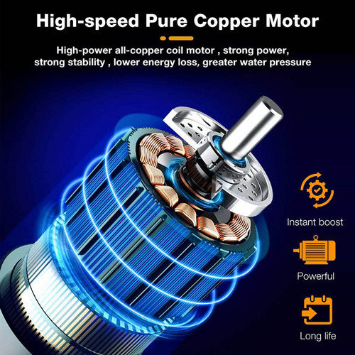 Electric Car Pressure Washer | Cordless Spray Gun | W/ 2 Battery | Water Cleaner Tool