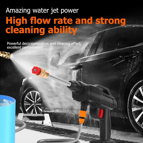 Electric Car Pressure Washer | Cordless Spray Gun | W/ 2 Battery | Water Cleaner Tool