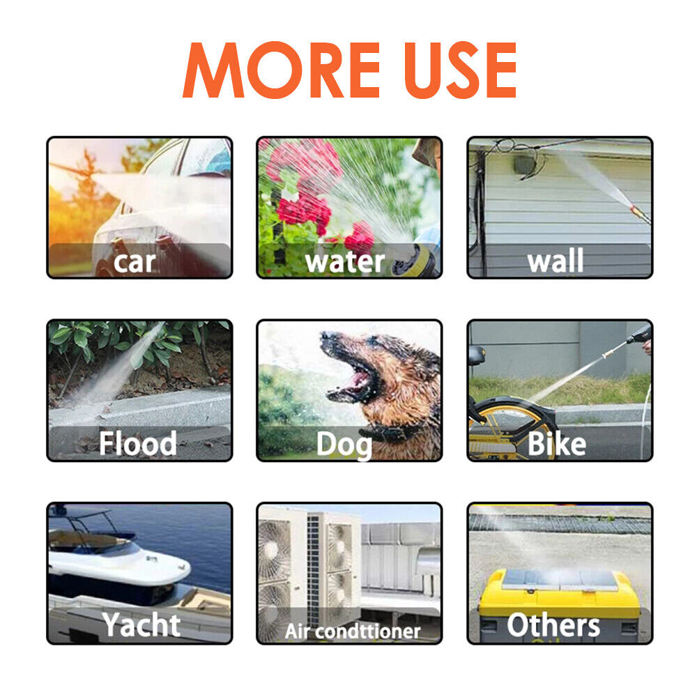 Electric Car Pressure Washer | Cordless Spray Gun | W/ 2 Battery | Water Cleaner Tool