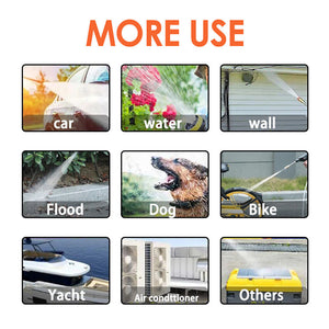 Electric Car Pressure Washer | Cordless Spray Gun | W/ 2 Battery | Water Cleaner Tool