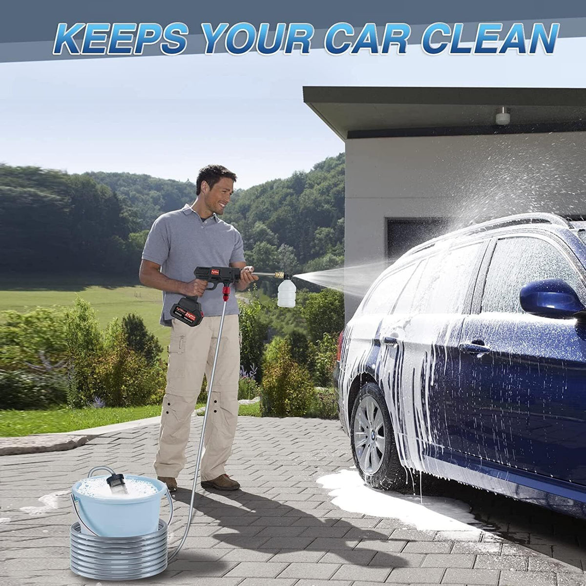 88V Cordless Electric High Pressure Washer | Water Spray Gun | Car Cleaner | 2 Battery