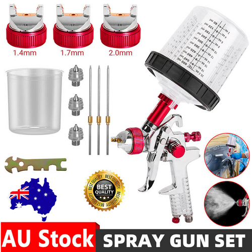 Air HVLP Spray Gun | Paint Gun | 600CC Gravity Feed Cup | 1.4mm | 1.7mm | 2mm Tip | AU Stock