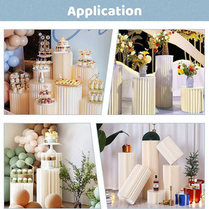 3PCS Cardboard Round Plinth | Cylinder Pedestal Wedding Flower Display Stand