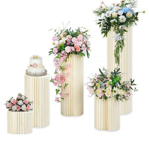 5 Hard Cardboard Display Stand | Round Plinth Cylinder Pedestal | Wedding Flower Display