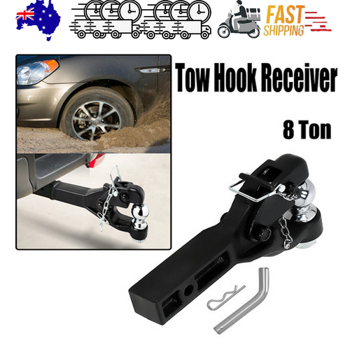 8 Ton Pintle Tow Hook | Receiver Arm Hitch Towing | Car Truck Heavy Duty Ball Combo