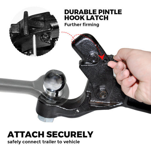8 Ton Pintle Tow Hook | Receiver Arm Hitch Towing | Car Truck Heavy Duty Ball Combo