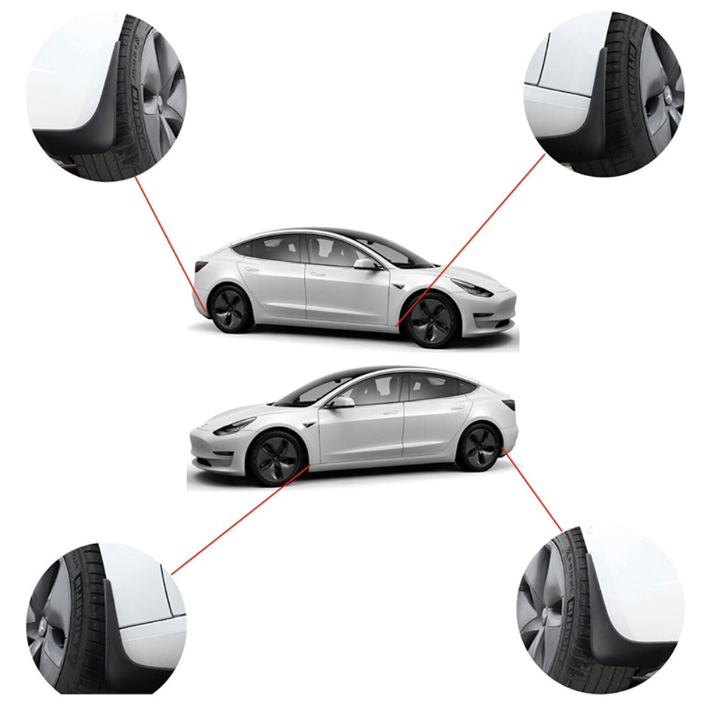 4Pcs Mud Flaps for Tesla Model Y | Splash Guards | Fender Front Rear | TPE Mudguard