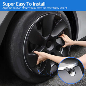 4PCS Wheel Cover Caps | 19Inch ABS Black Rim Hubcap | Hub Cap | For Tesla Model Y