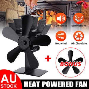 Wood Heater Fan | Eco Heat Powered | Self-Powered Silent Fireplace Stove Burner