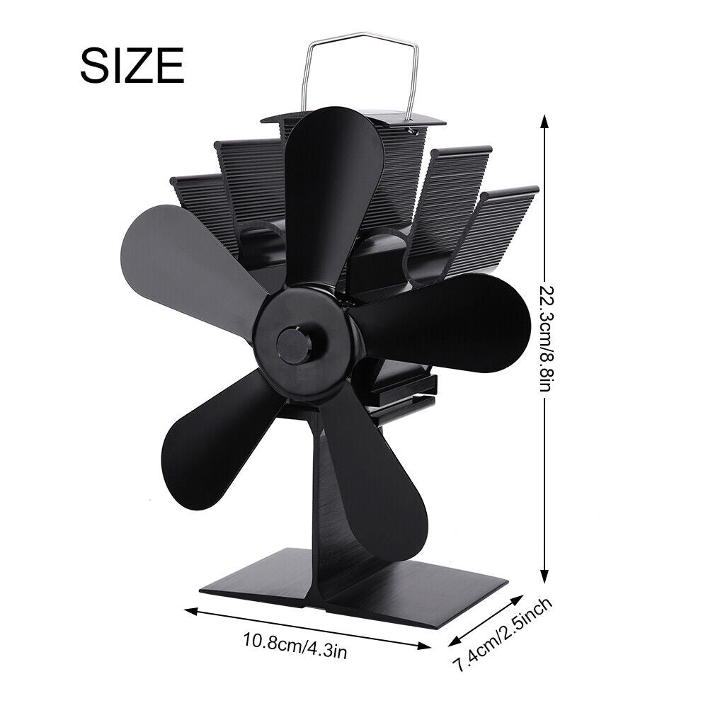 Wood Heater Fan | Eco Heat Powered | Self-Powered Silent Fireplace Stove Burner