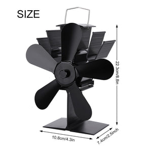Wood Heater Fan | Eco Heat Powered | Self-Powered Silent Fireplace Stove Burner