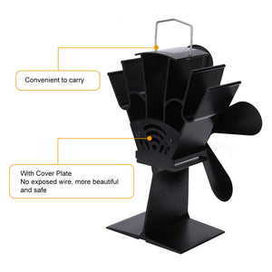 Wood Heater Fan | Eco Heat Powered | Self-Powered Silent Fireplace Stove Burner