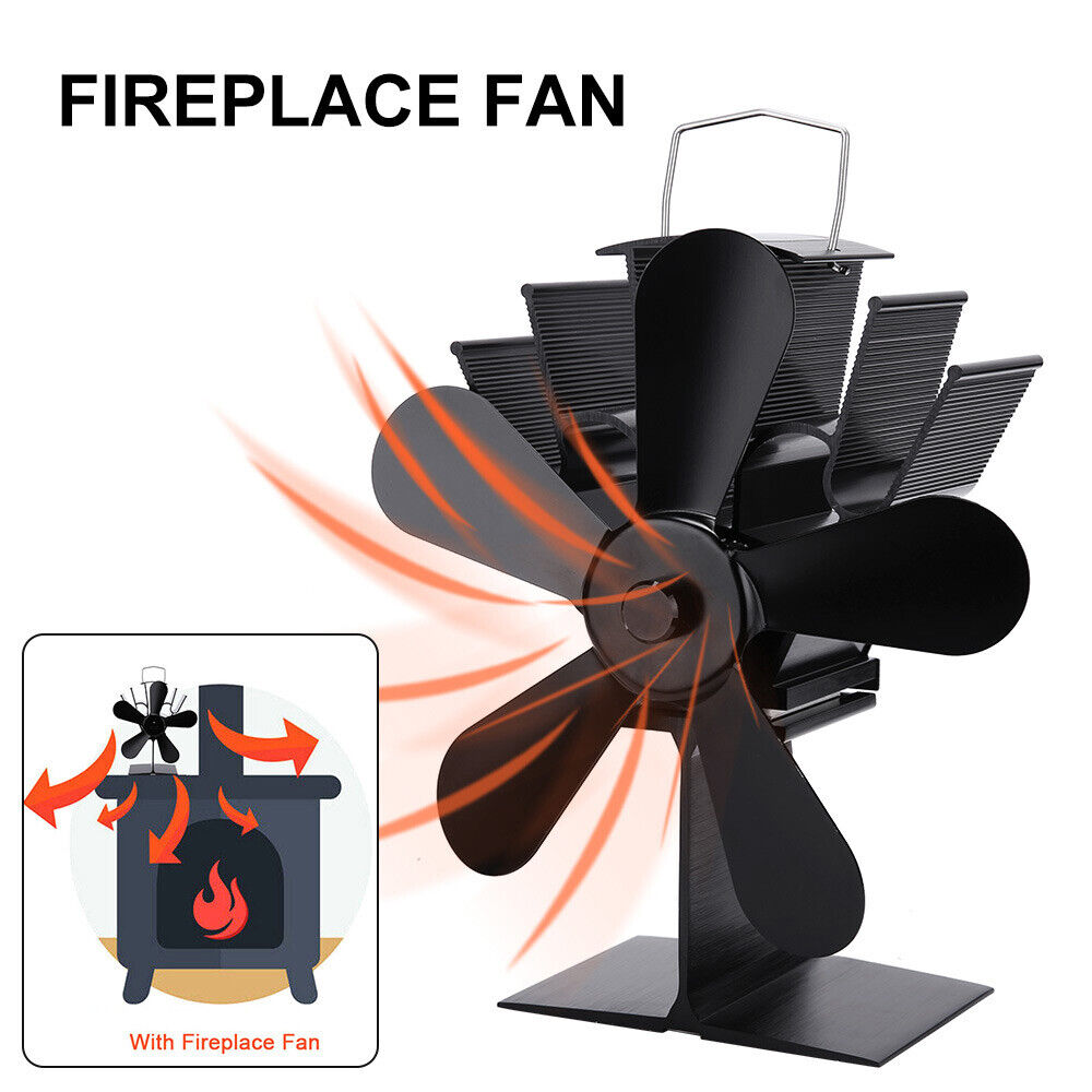 Wood Heater Fan | Eco Heat Powered | Self-Powered Silent Fireplace Stove Burner