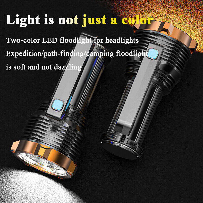 Most Powerful 1200000lm LED Flashlight | Super Bright Torch Lamp | USB Rechargeable