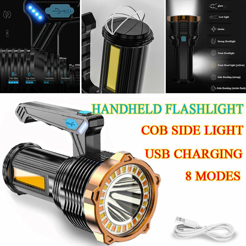 Most Powerful 1200000lm LED Flashlight | Super Bright Torch Lamp | USB Rechargeable