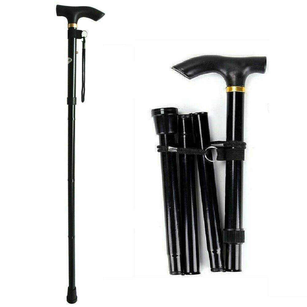 Adjustable Walking Stick | Travel Retractable Hiking Folding Cane | Metal Pole
