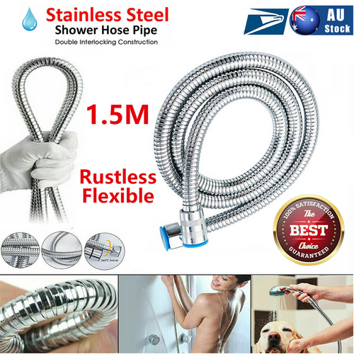 5 FT Handheld Shower Head Hose | 1.5m Bathroom | Stainless Steel Shower Water Tube