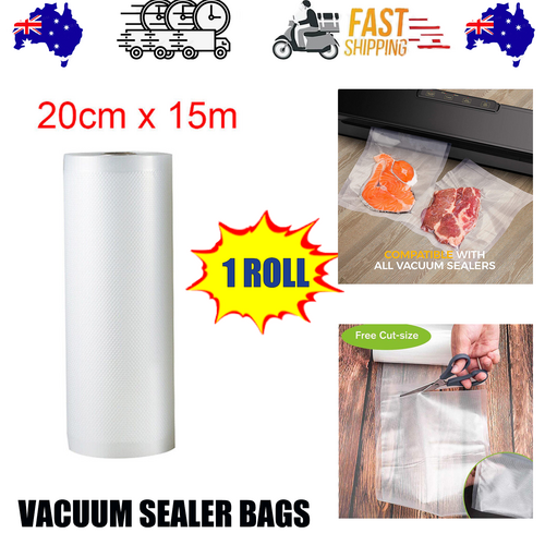 1ROLL 20CM Vacuum Sealer Bags Rolls | Vacuum Food Saver | Storage Seal | 15M