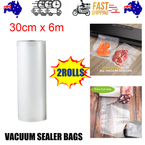 Vacuum Sealer Bags | 2 Rolls | 30cm x 6m | Food Saver Storage | Vacuum Seal