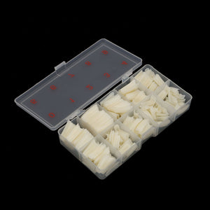 500Pcs Fake French Nail Tips | White Clear | Stiletto | False Gel Pointy Art | Acrylic