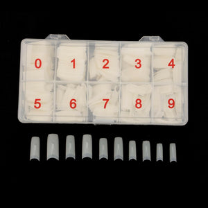 500Pcs Fake French Nail Tips | White Clear | Stiletto | False Gel Pointy Art | Acrylic
