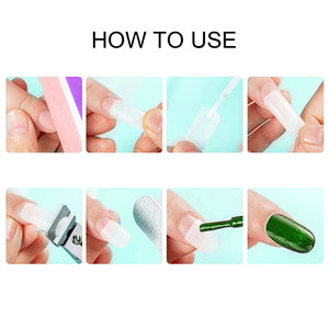 500Pcs Fake French Nail Tips | White Clear | Stiletto | False Gel Pointy Art | Acrylic