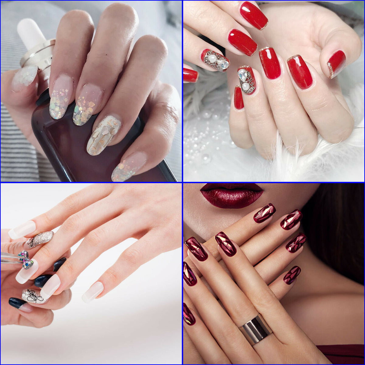 500Pcs Fake French Nail Tips | White Clear | Stiletto | False Gel Pointy Art | Acrylic