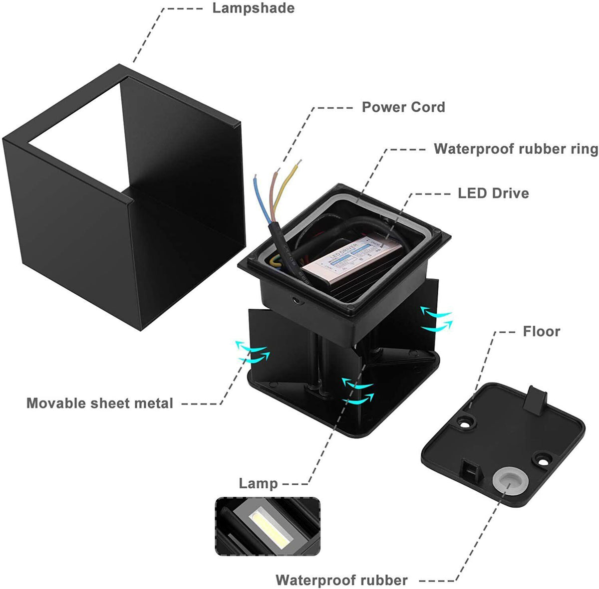 LED Wall Light Cube | 12W | Waterproof | Outdoor/Indoor | Cool