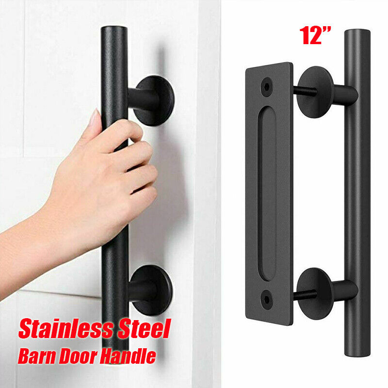 Barn Door Handle | 12" Sliding Flush Pull | Stainless Steel | Wood Gate Hardware