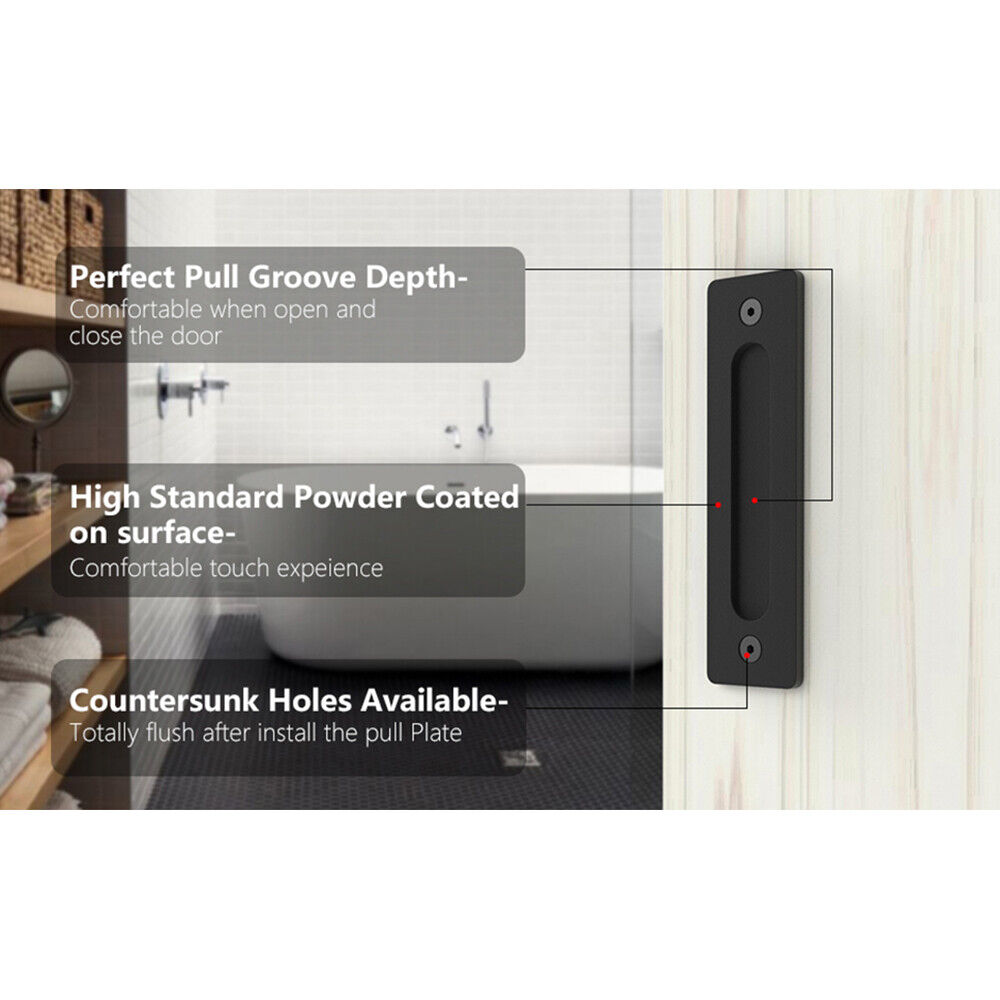 Barn Door Handle | 12" Sliding Flush Pull | Stainless Steel | Wood Gate Hardware