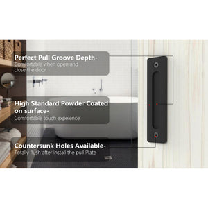 Barn Door Handle | 12" Sliding Flush Pull | Stainless Steel | Wood Gate Hardware