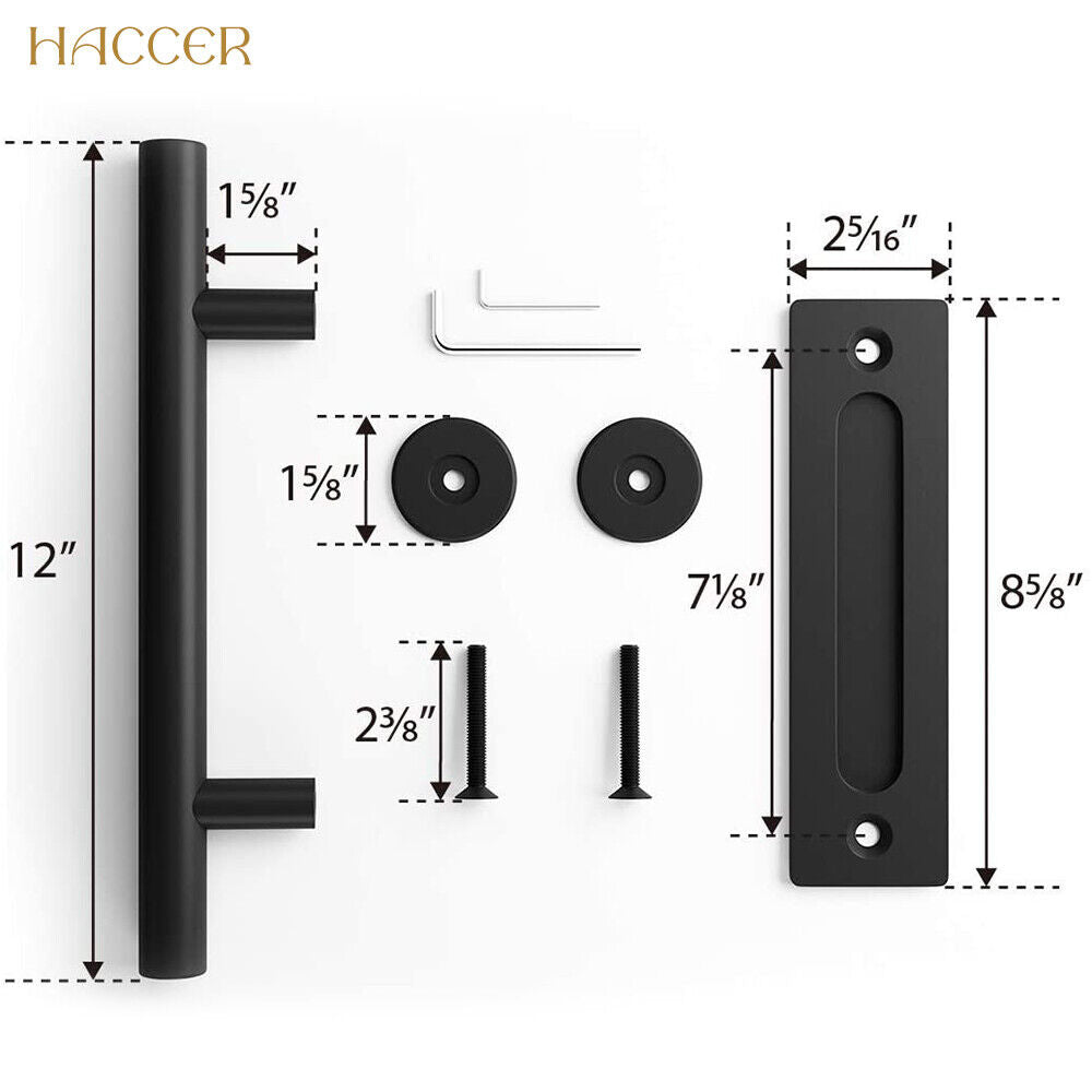 Barn Door Handle | 12" Sliding Flush Pull | Stainless Steel | Wood Gate Hardware