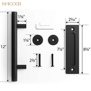 Barn Door Handle | 12" Sliding Flush Pull | Stainless Steel | Wood Gate Hardware